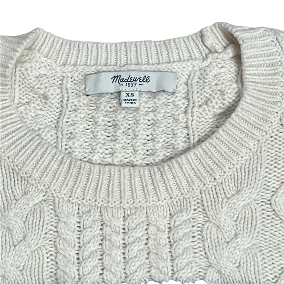 Madewell XS Sweater Women Cream & Navy Blue Knit Soft - Picture 3 of 3
